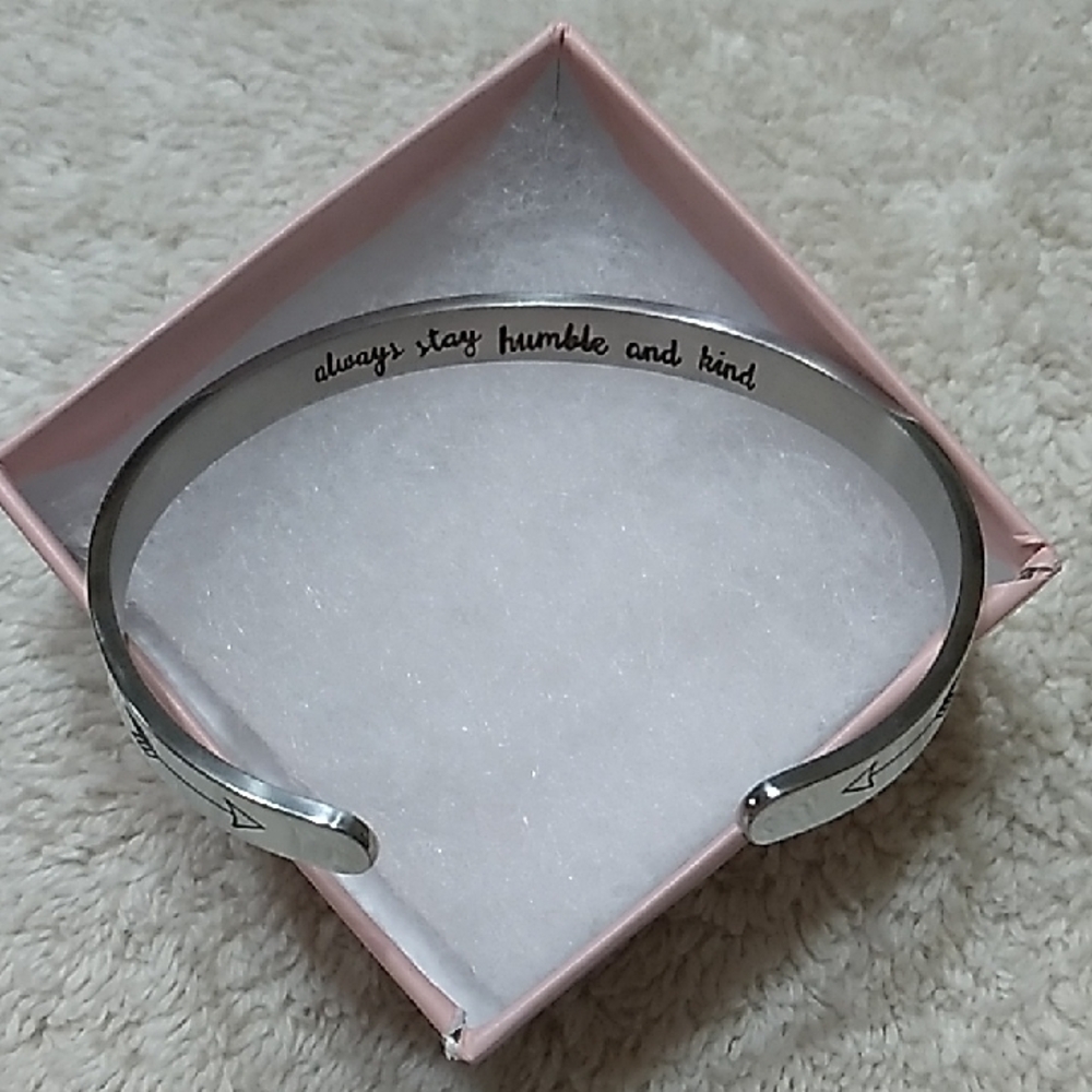 Silver Inspirational Cuff Bracelet
